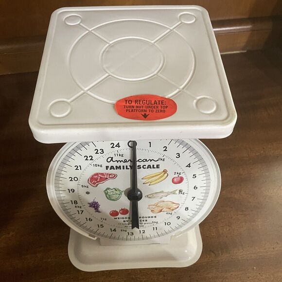 Vintage American Family Metal Kitchen Scale 25 Lb Original Box Farmhouse Canning - Picture 3 of 12